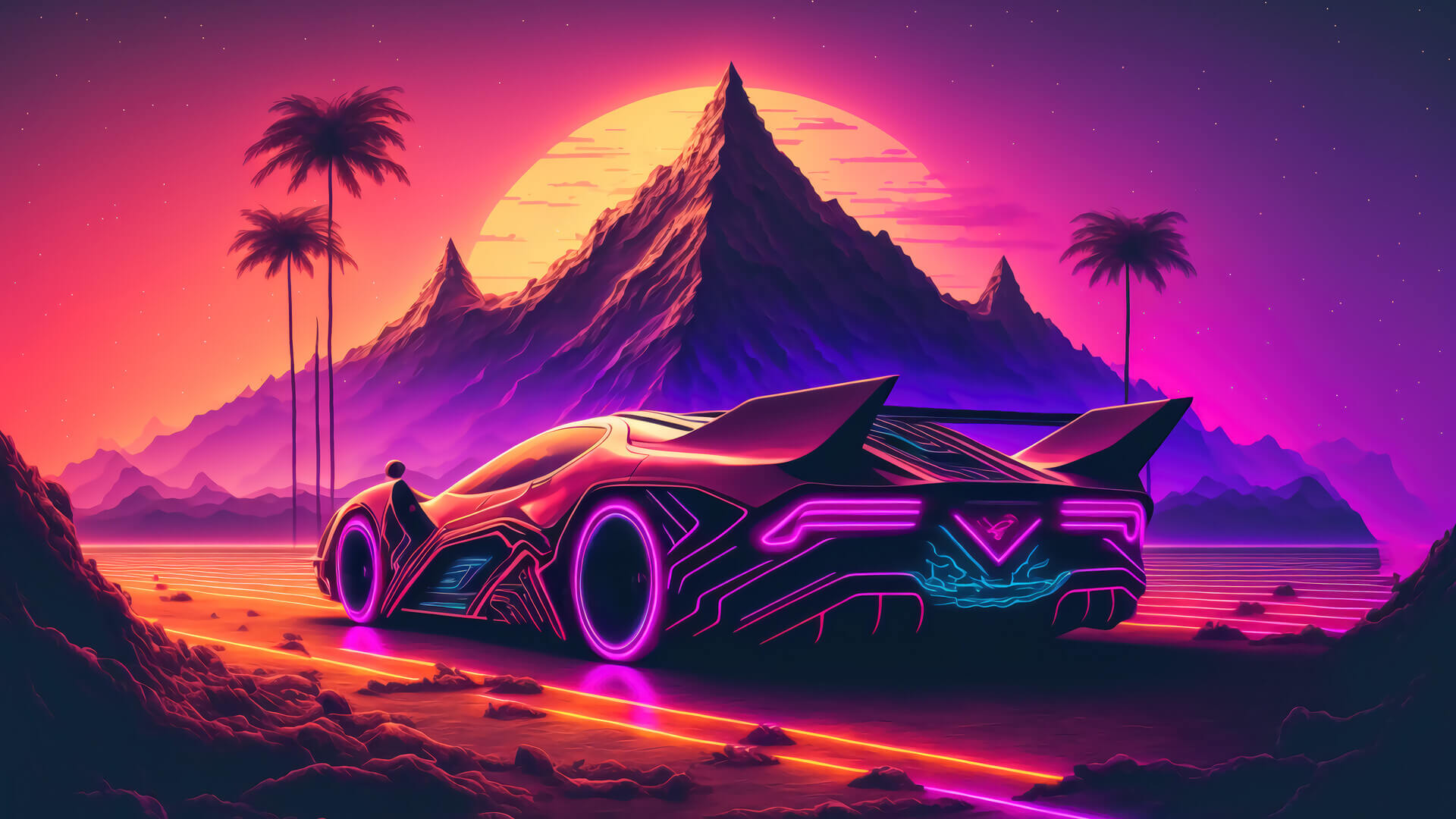 Neon car